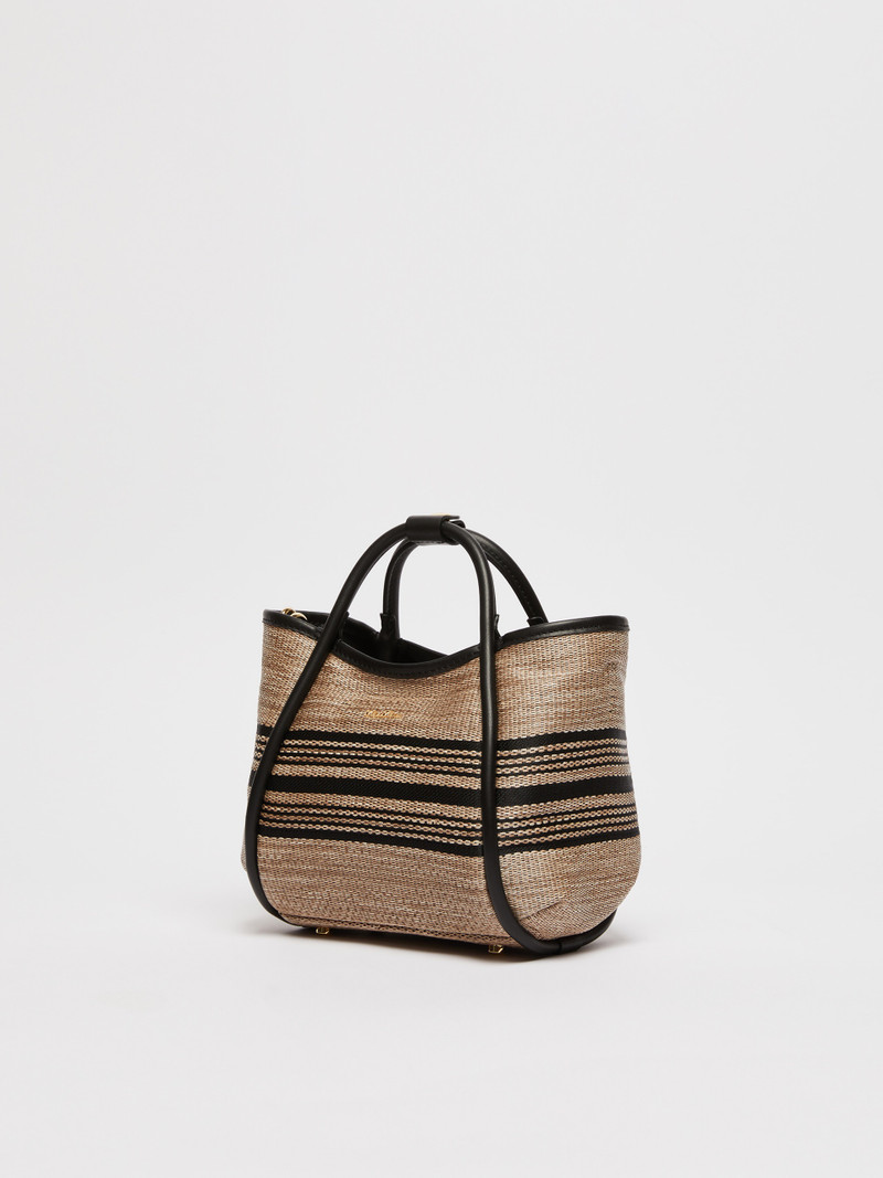 Max Mara MARINESTRIPEXS Jacquard raffia fabric extra-small Marine bag outlook