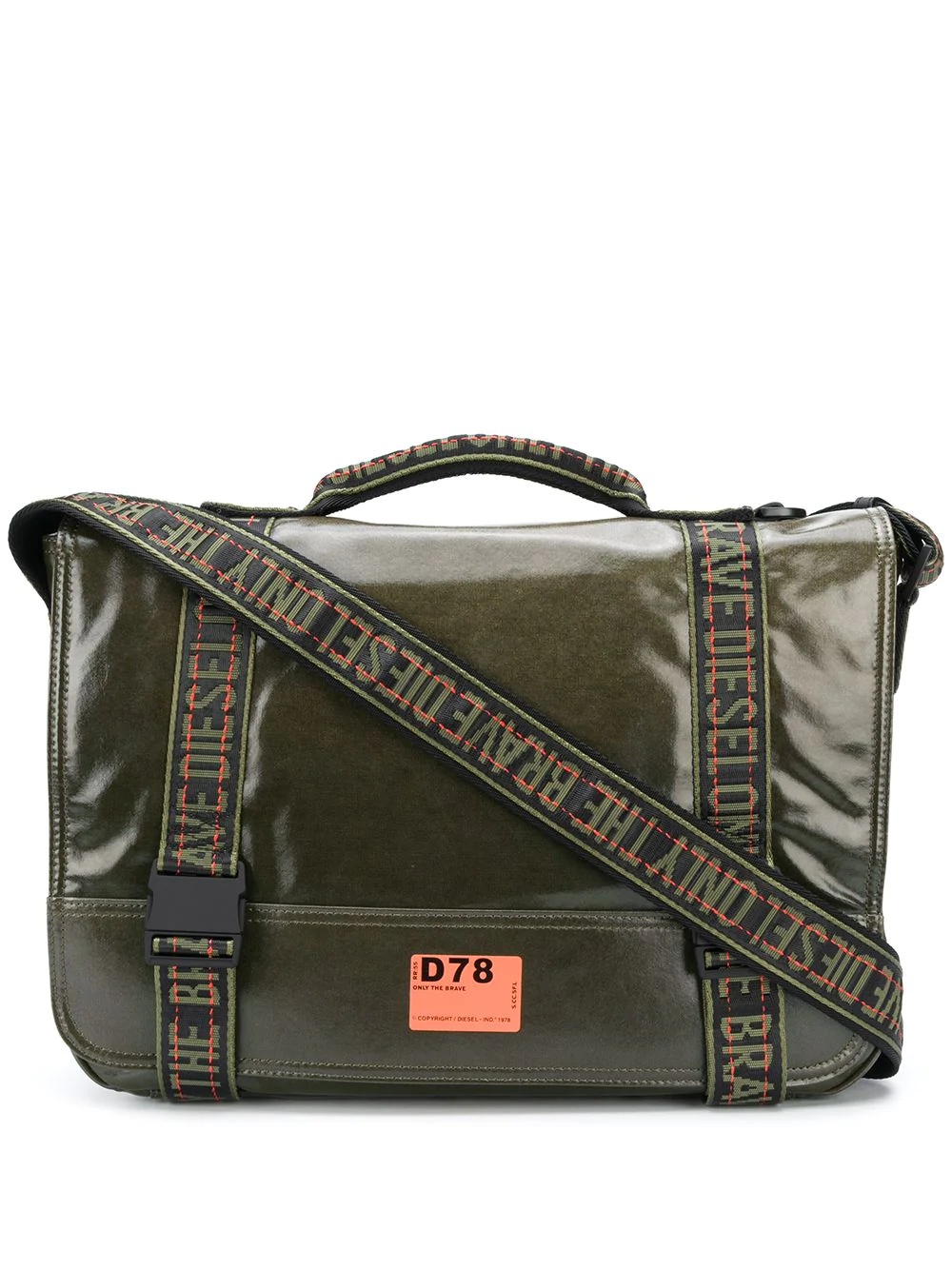 logo strap messenger bag - 1