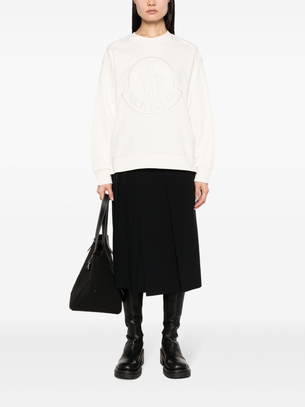 logo-patch cotton sweatshirt - 2