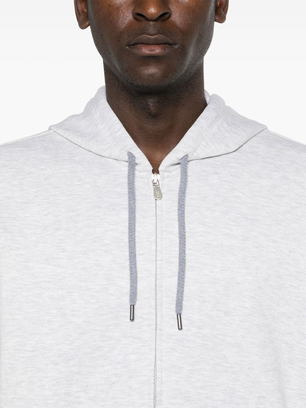 Brunello Cucinelli Men Cotton, Cashmere And Silk French Terry Double Cloth Hooded Sweatshirt With Zi - 3