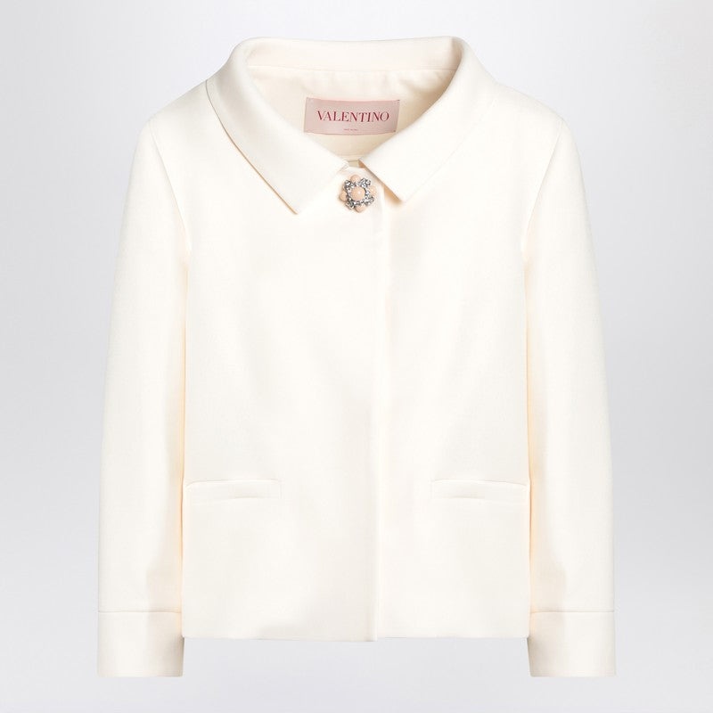 Valentino Ivory Jacket With Jewelled Button Women - 1