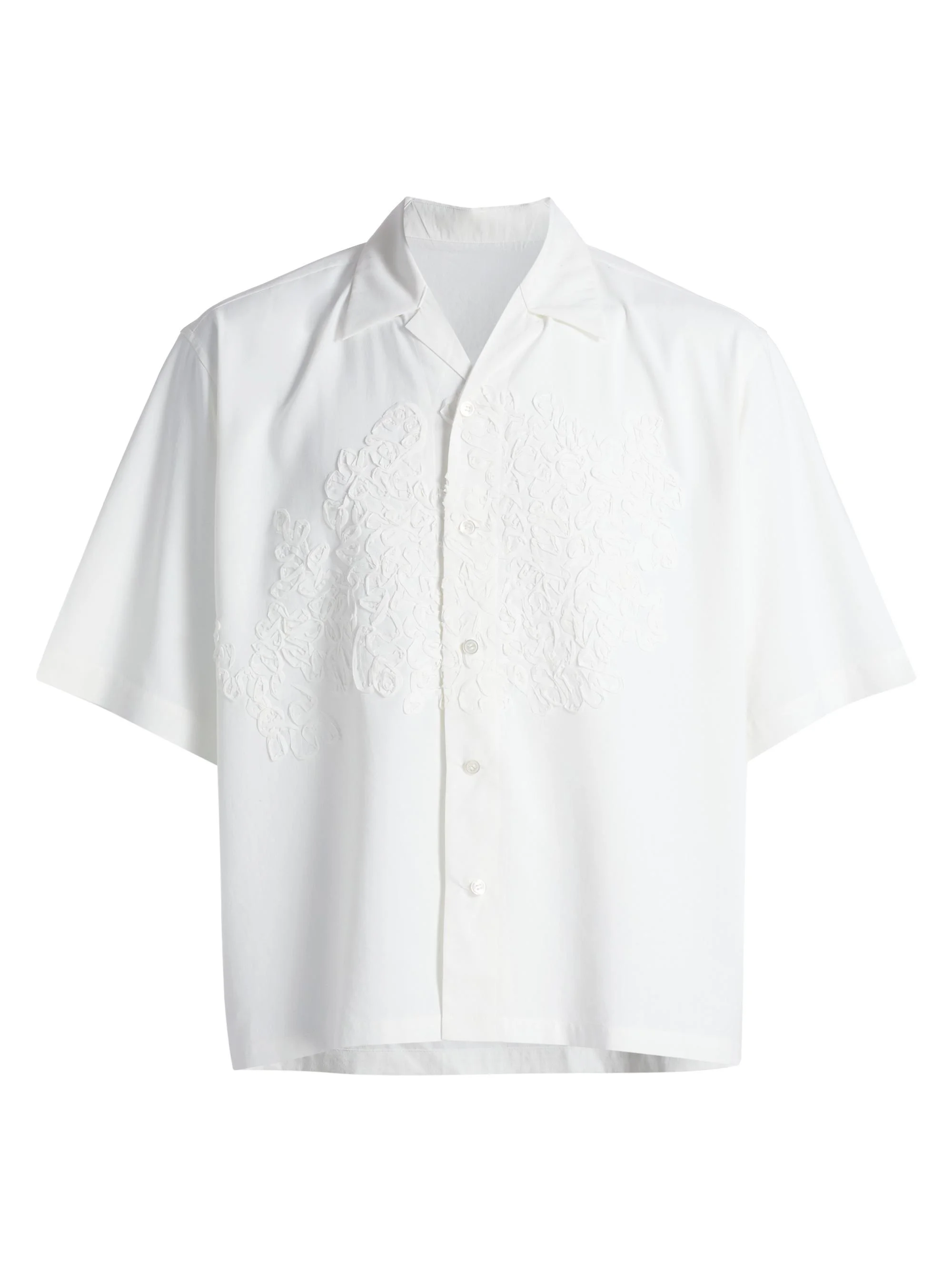 Men's Embroidery Press Shirt - White - 1