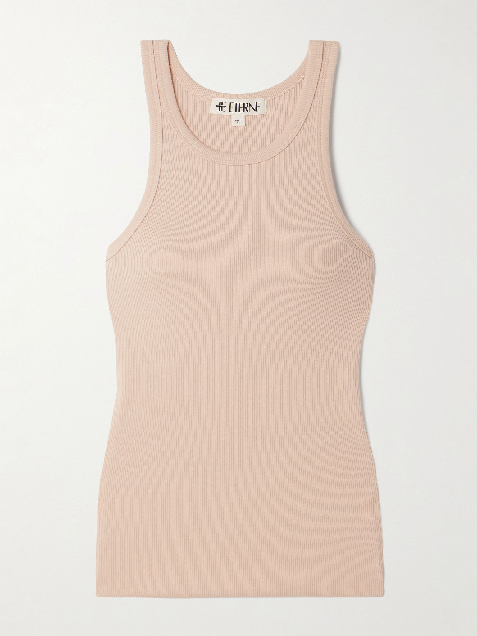 Ribbed stretch-jersey tank Pink - 1