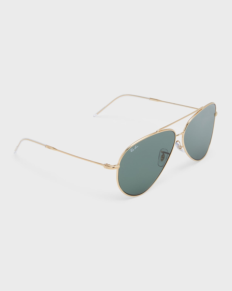 Men's Aviator Reverse Metal Aviator Sunglasses, 62MM 1