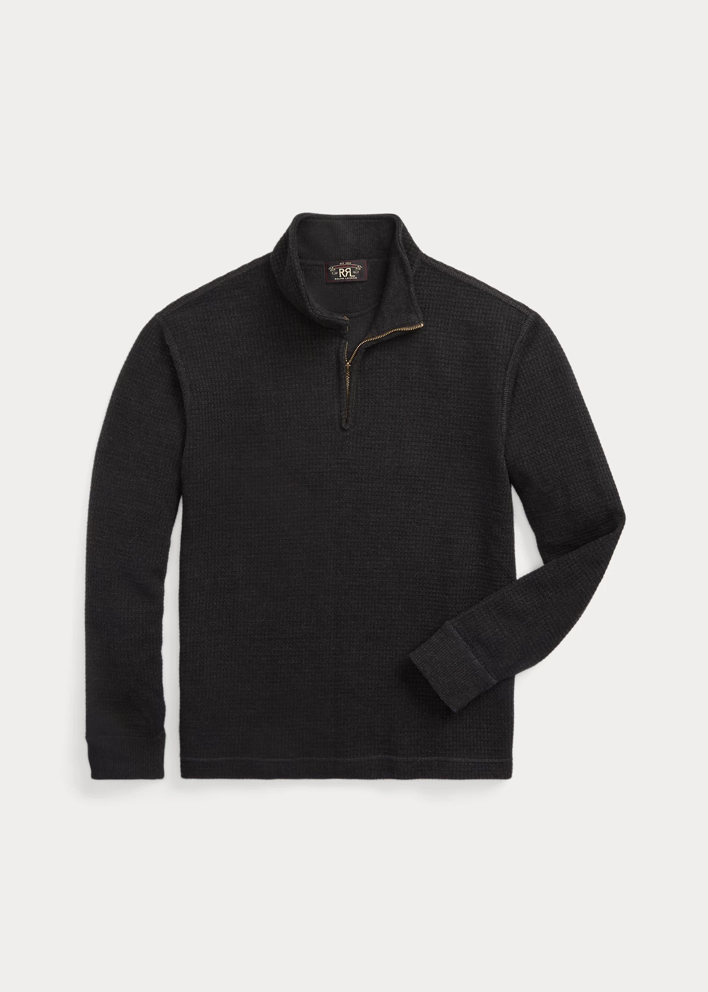 Waffle-Knit Quarter-Zip Pullover - 1
