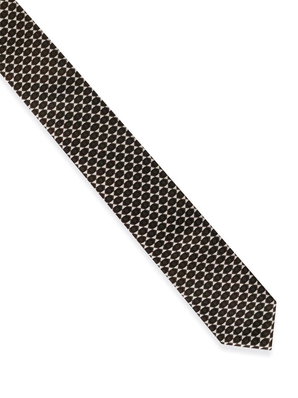 geometric-embroidery silk tie - 2