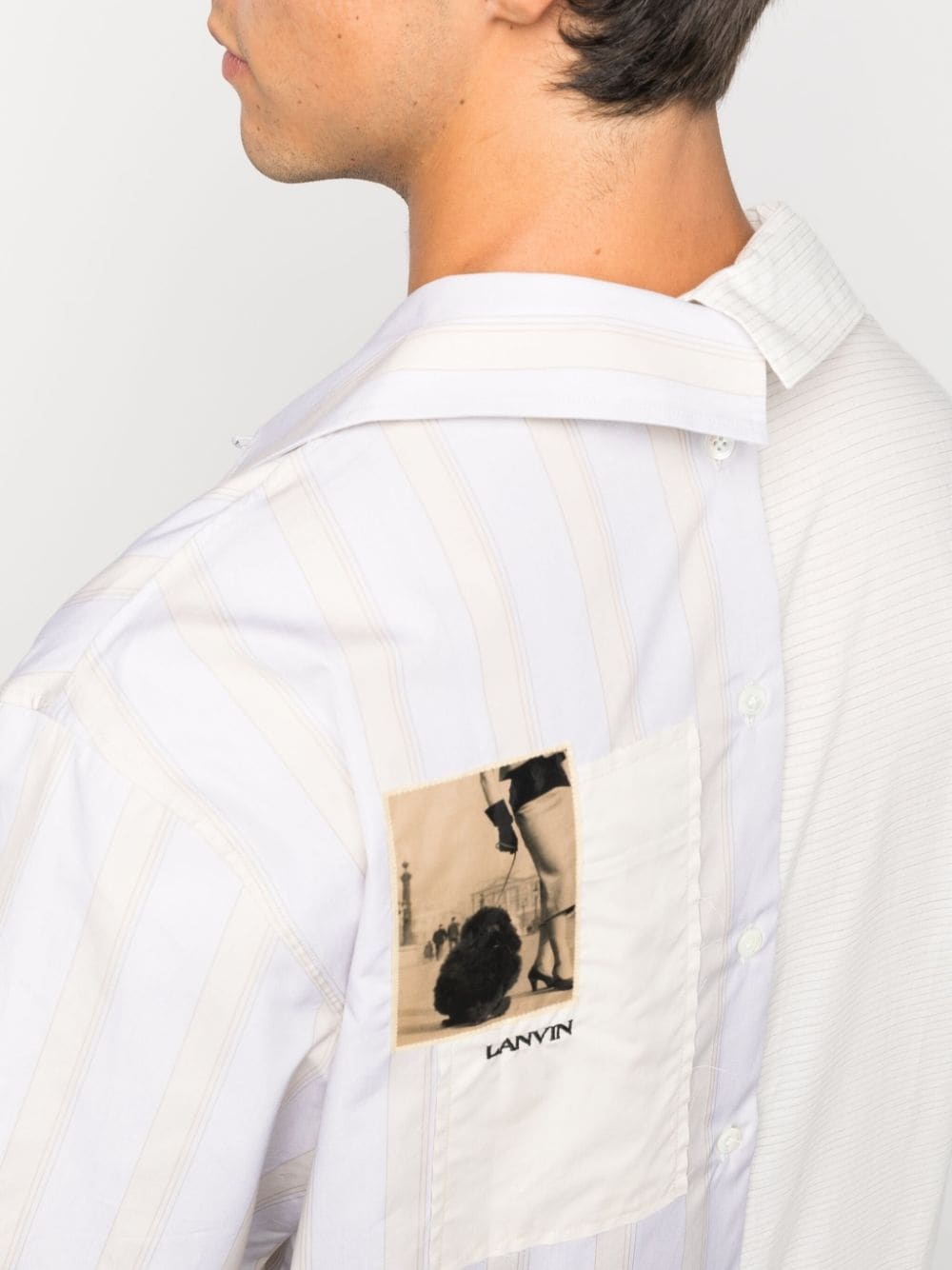 asymmetric patchwork cotton shirt - 5