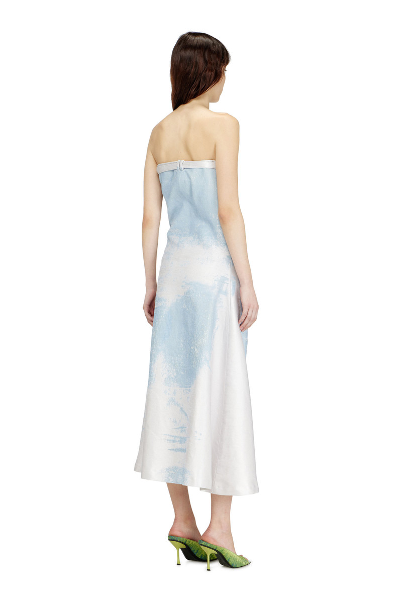 LONG DRESS IN COLOURED SATIN DENIM 4