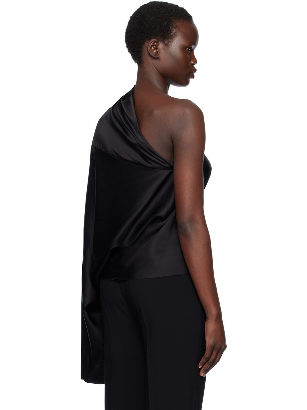 Black Hollywood One Sleeve Top - 3