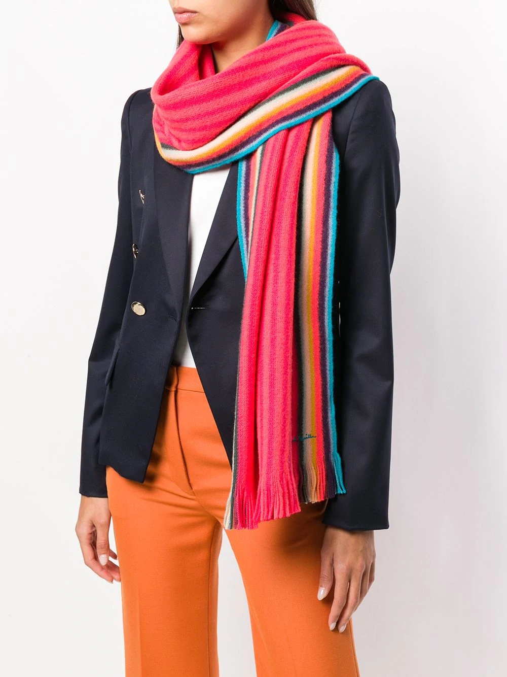 ribbed stripe scarf - 2