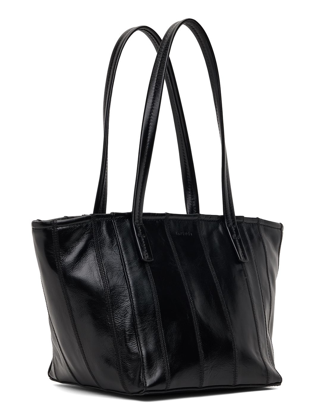 Black Patchwork Bar Tote - 2
