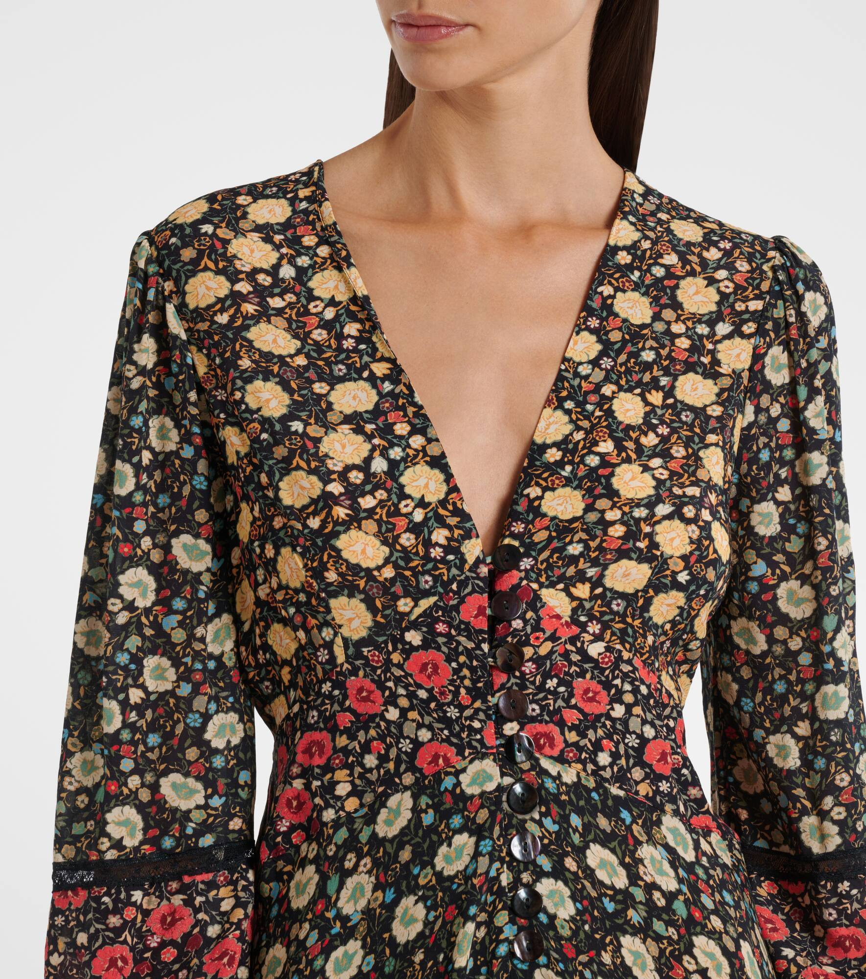 Raven printed crêpe de chine midi dress - 4