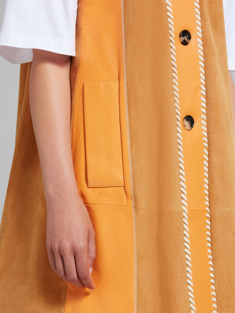 ORANGE SUEDE와 NAPPA PATCHWORK 드레스 5