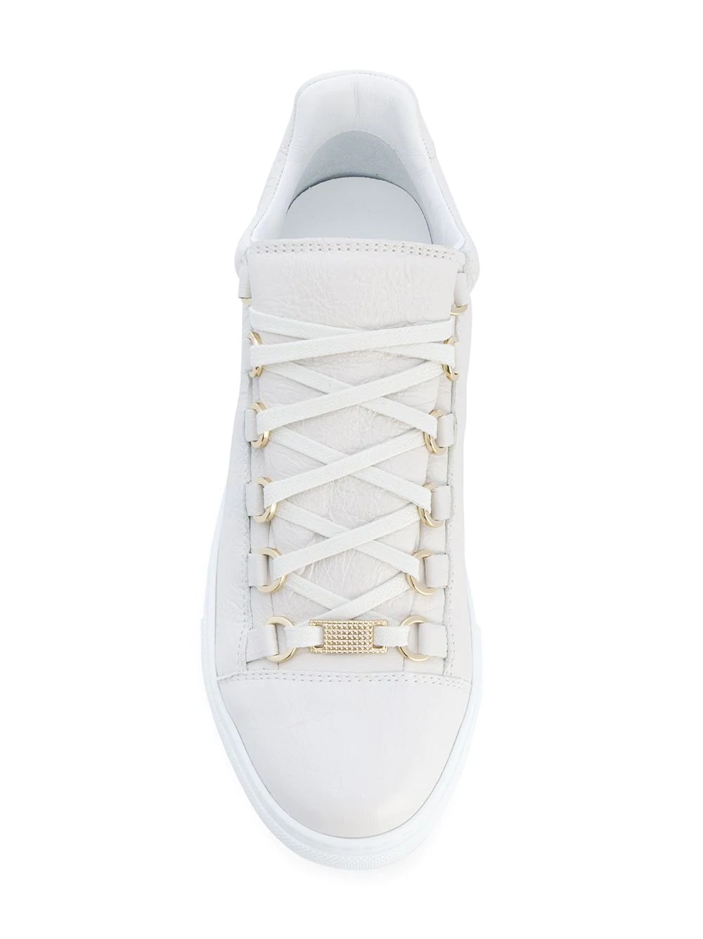 white Arena crinkled leather sneakers - 5