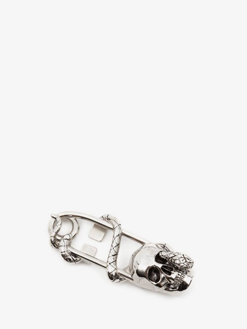 Skull And Snake Sneaker Charm in Antique Silver - 2