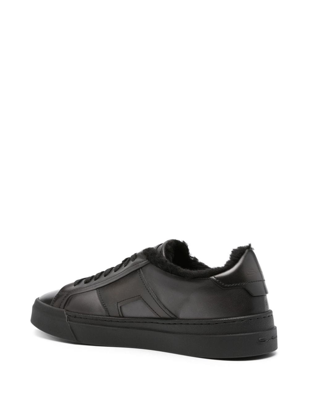 logo-debossed leather sneakers - 3