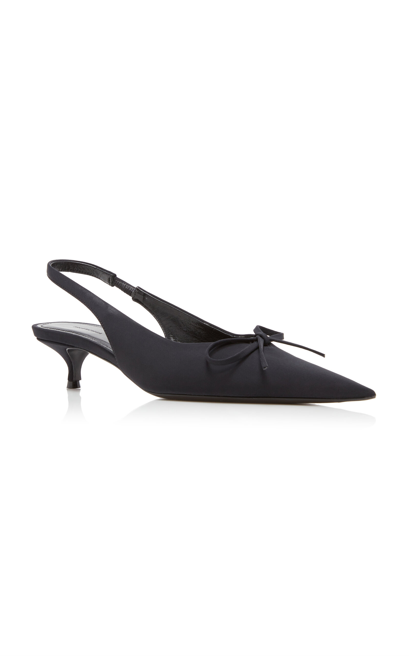 Knife Bow-Detailed Slingback Pumps black - 3