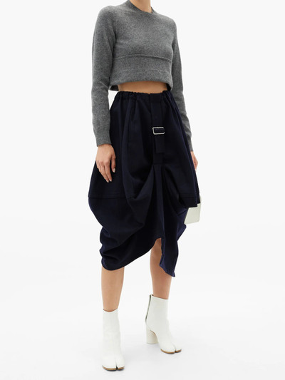 Comme des Garçons Comme des Garçons Cropped turn-up hem wool sweater outlook