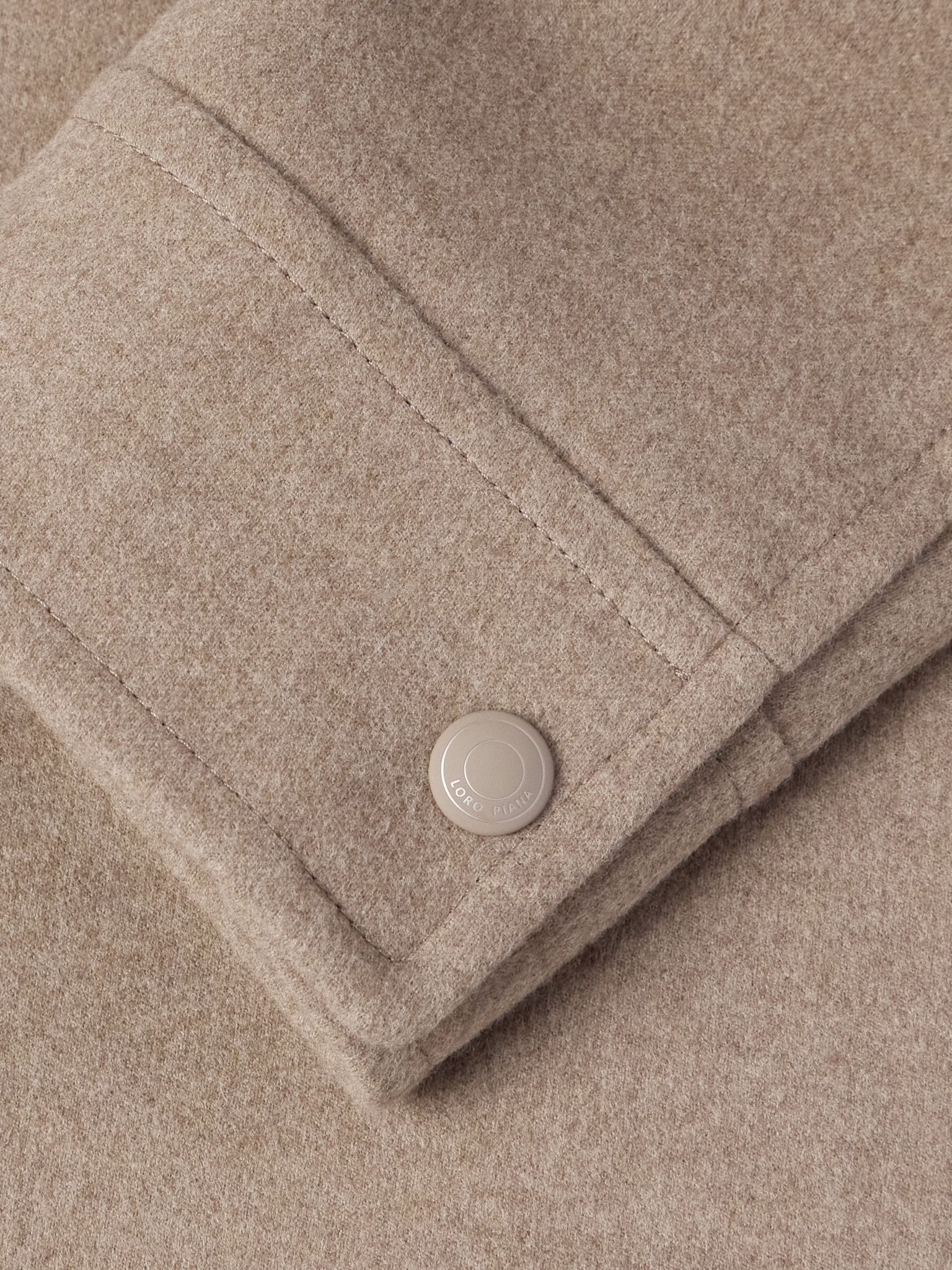 Darcy PECORA NERA® Wool-Felt Overshirt Beige - 5