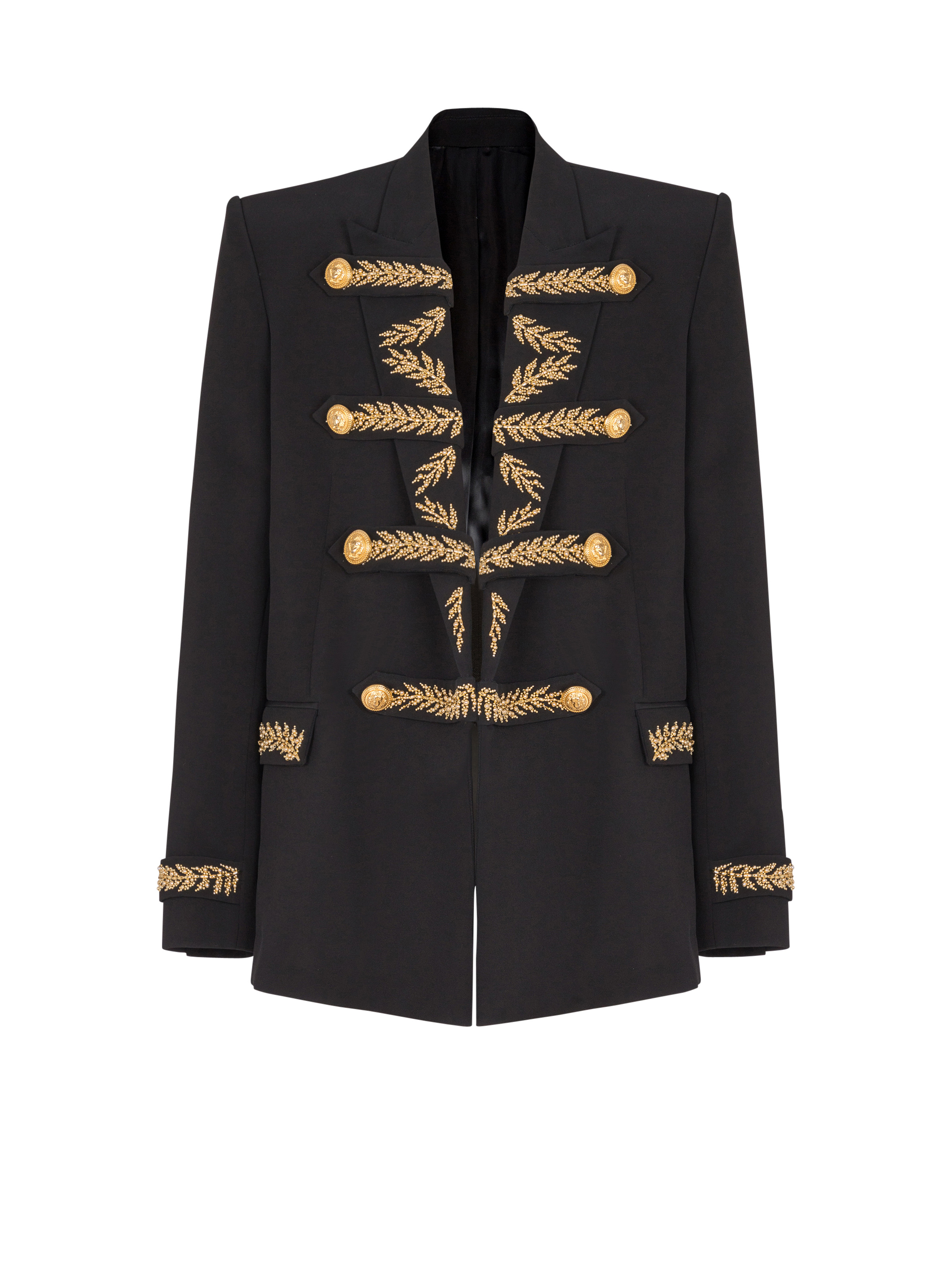 Embroidered crepe jacket - 1
