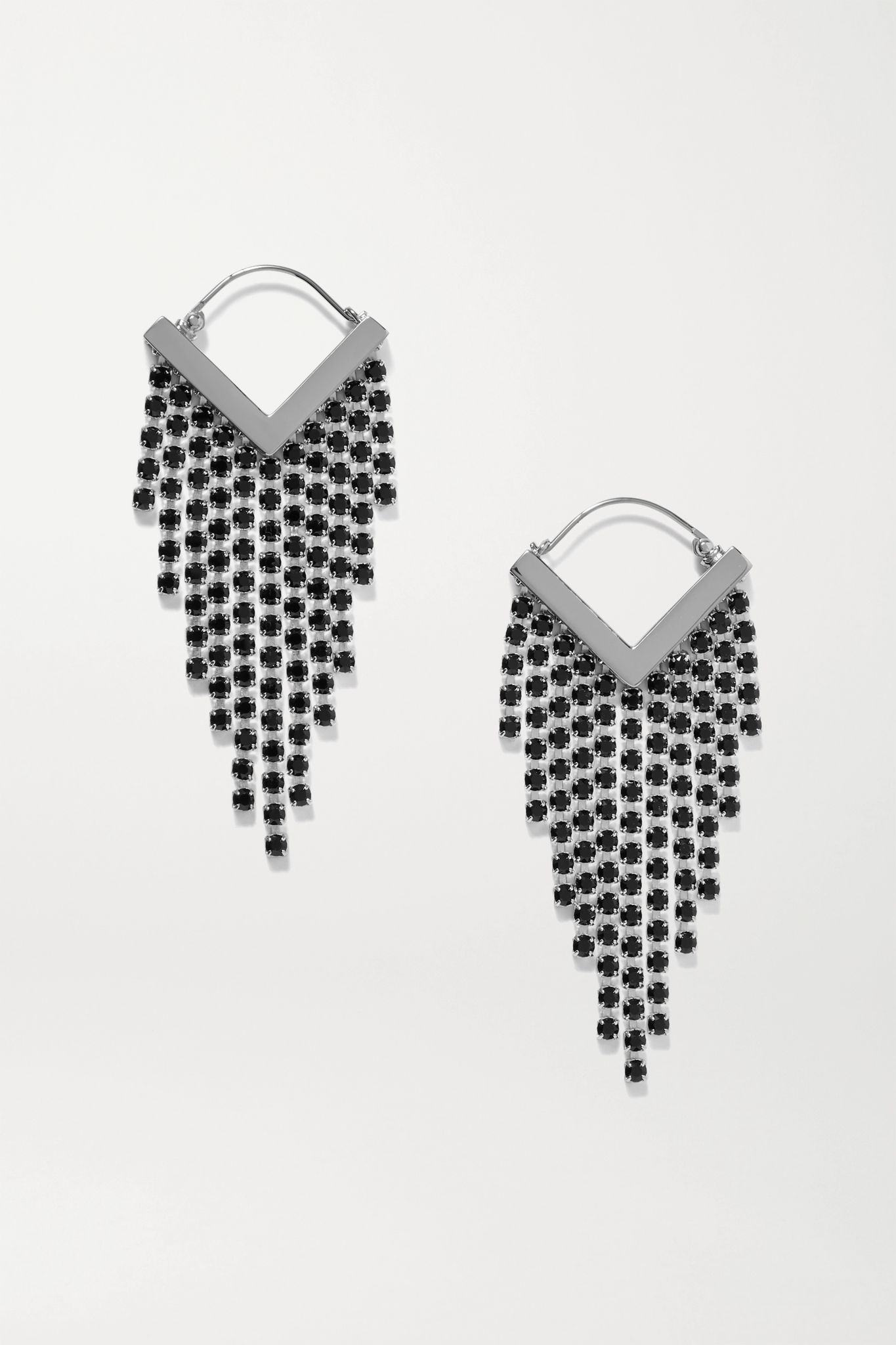 Silver-tone crystal earrings - 1