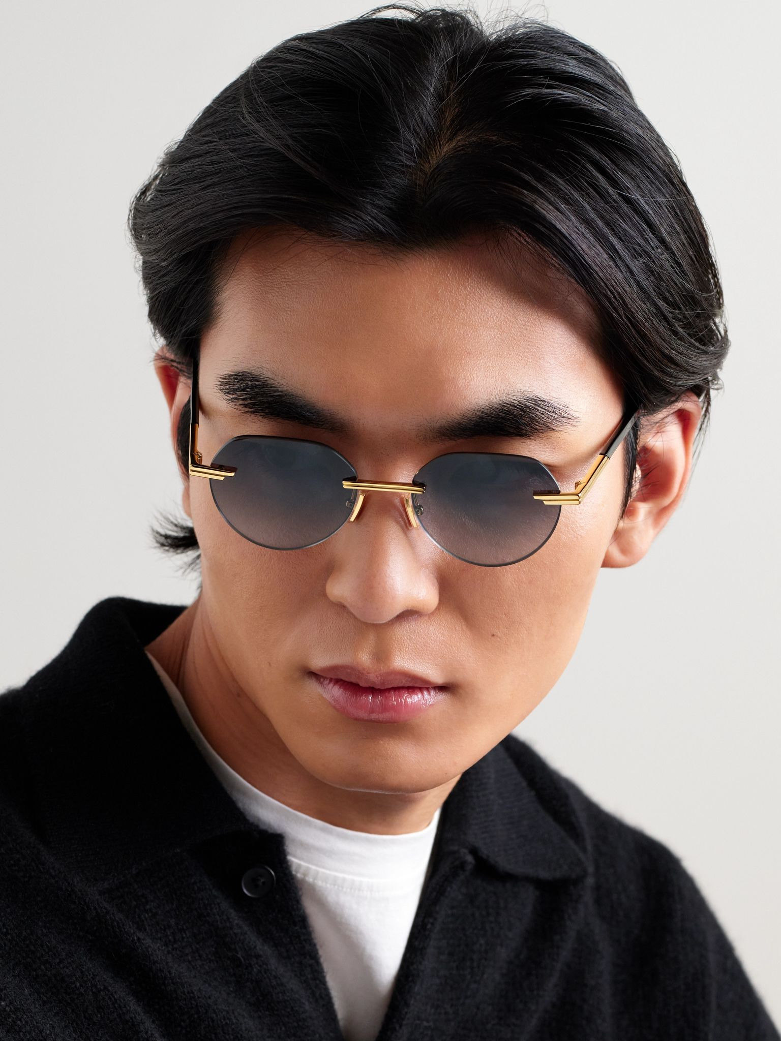 Rimless Round-Frame Gold-Tone Sunglasses Gold - 2