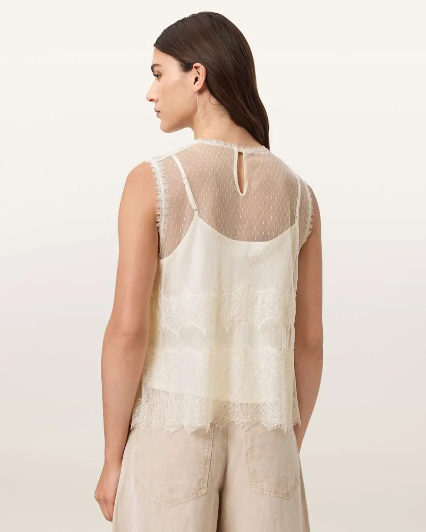 CLARA LACE TRIM SLEEVELESS TOP - 1