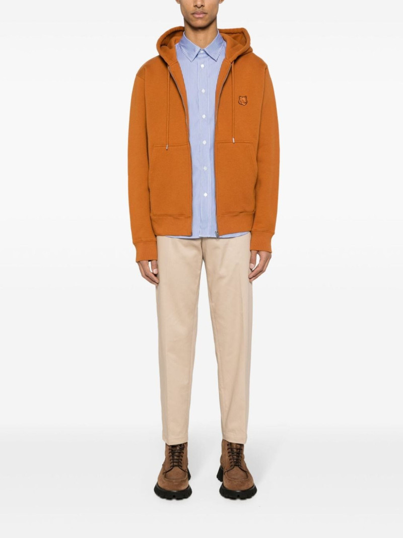 Maison Kitsuné logo-embroidered cotton trousers outlook