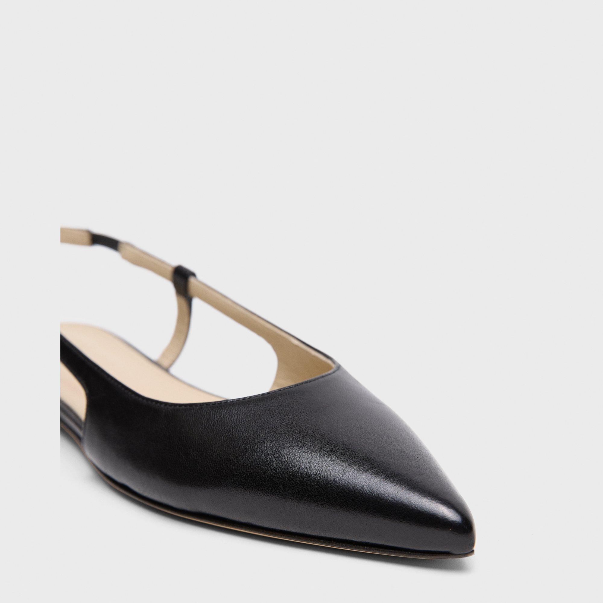 Slingback Flat in Leather - 4