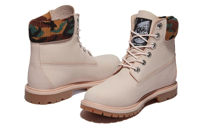 Timberland (WMNS) Timberland Heritage 6 Inch Waterproof Boots 'Pale Pink Nubuck with Camo' A2M8P662 outlook