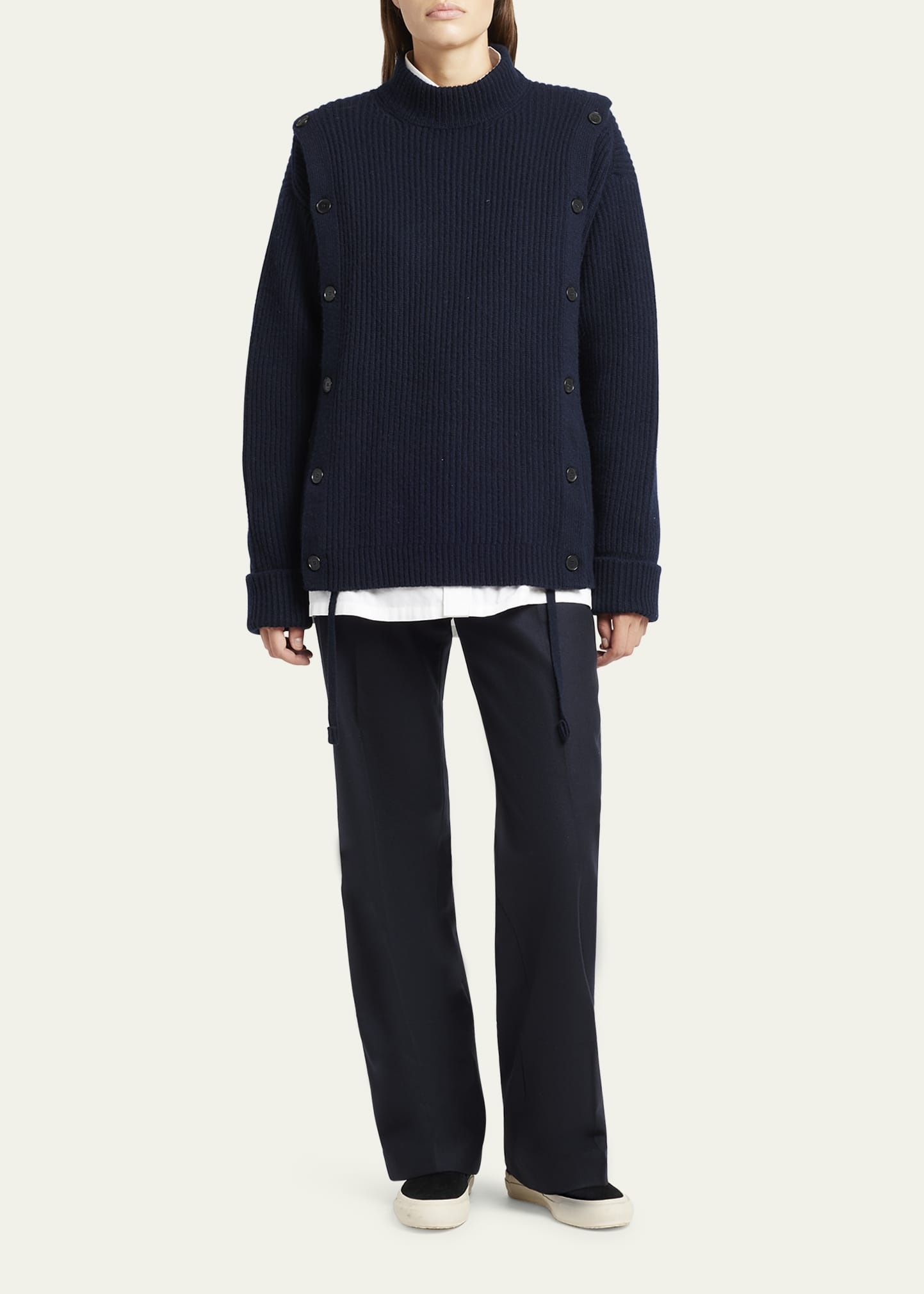 Button Wool Cashmere Sweater - 2