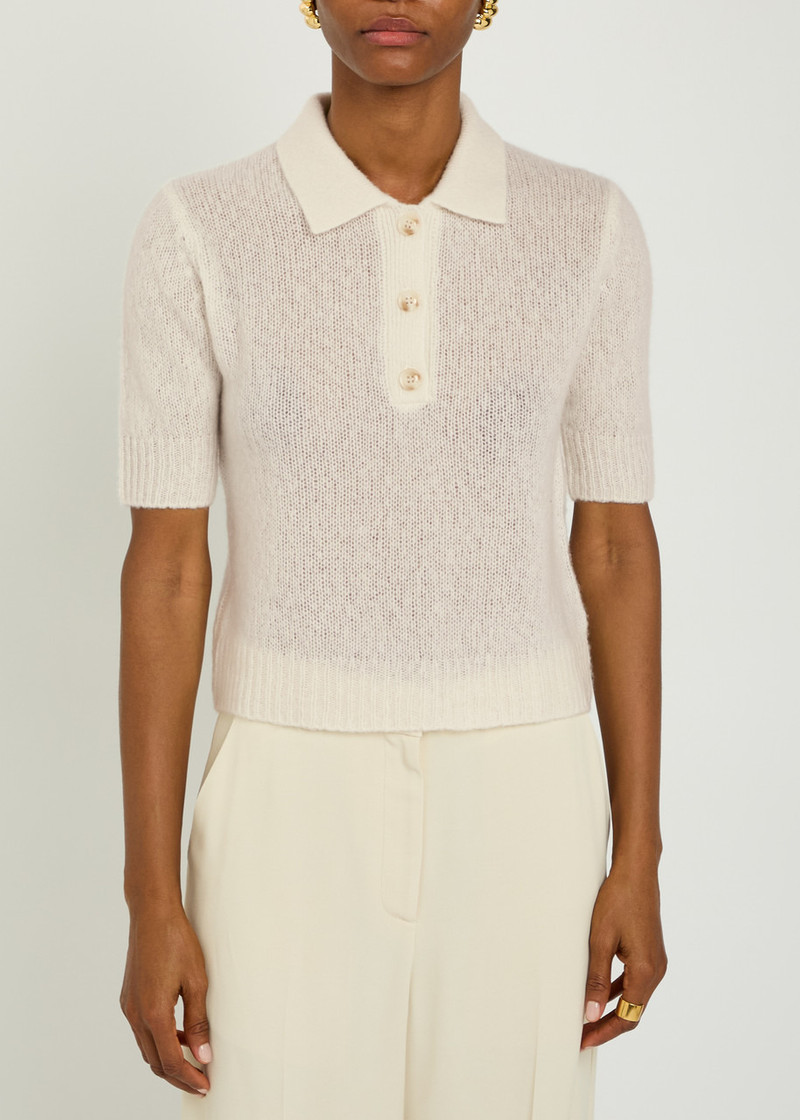 LISA YANG Lisa Yang Masy Cashmere and Silk-blend Polo top outlook