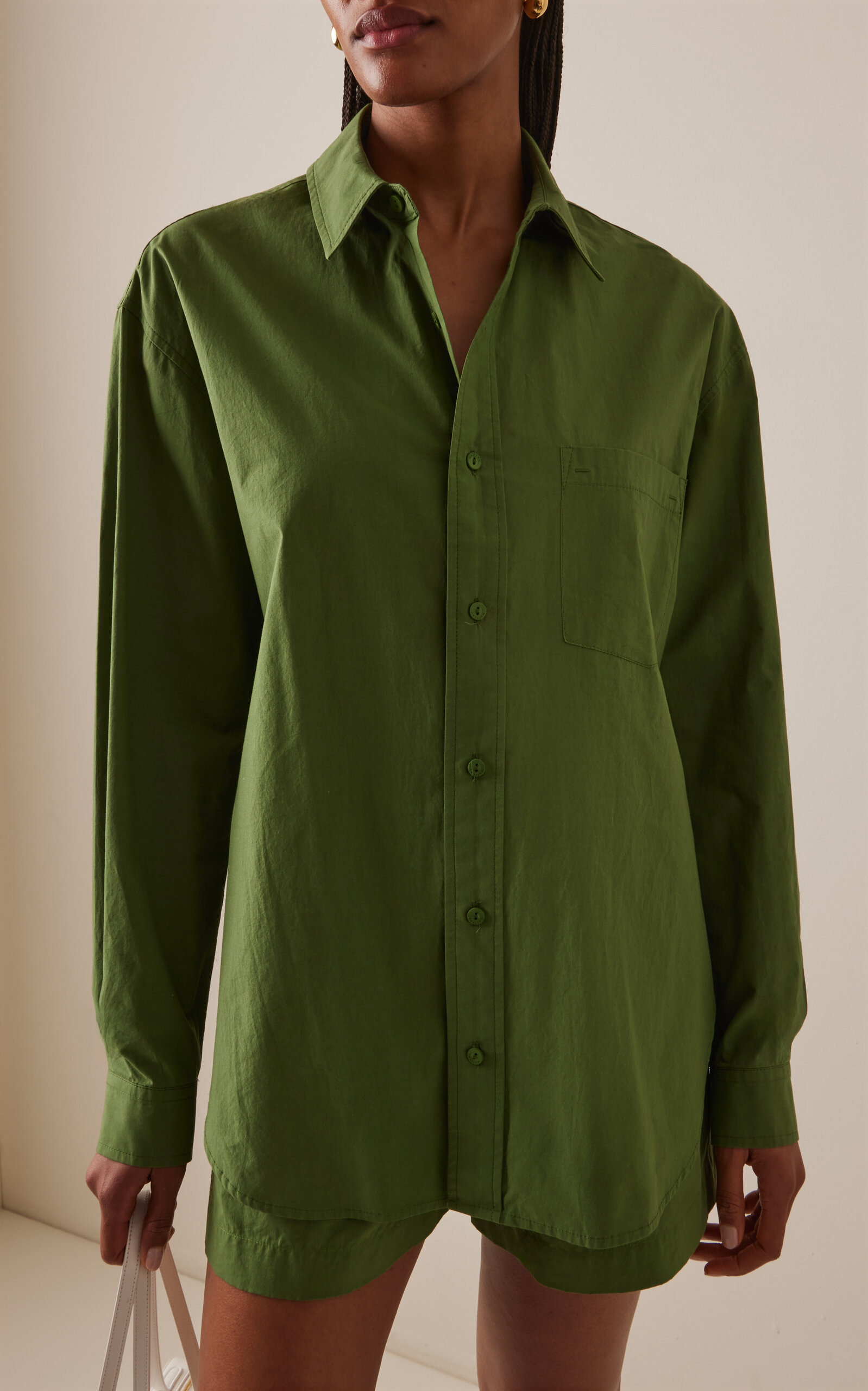 Relaxed Organic Cotton Shirt green - 2