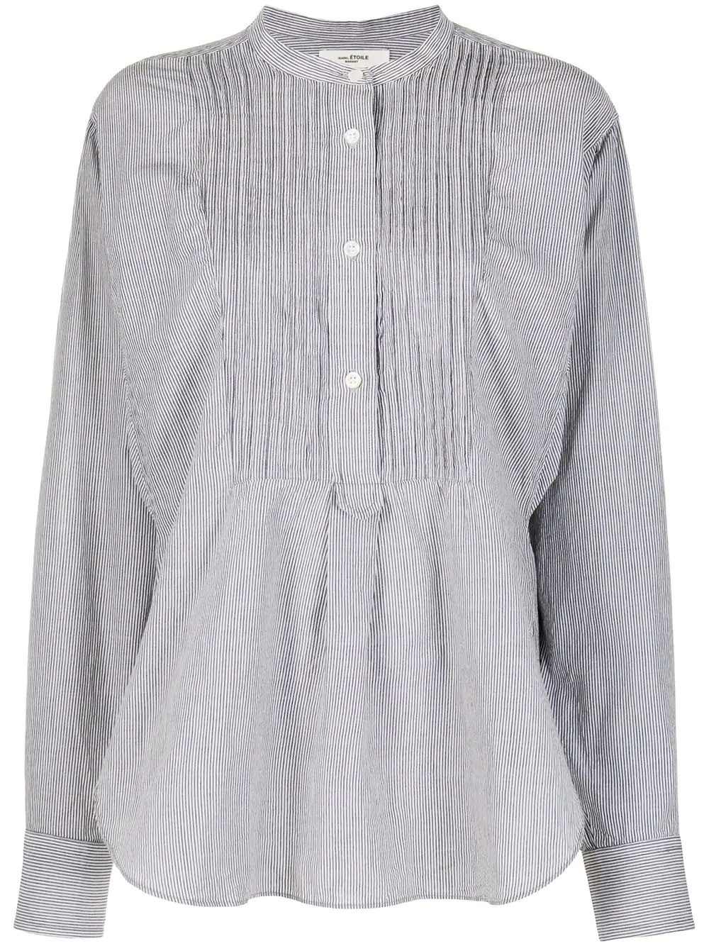 pleated striped blouse - 1