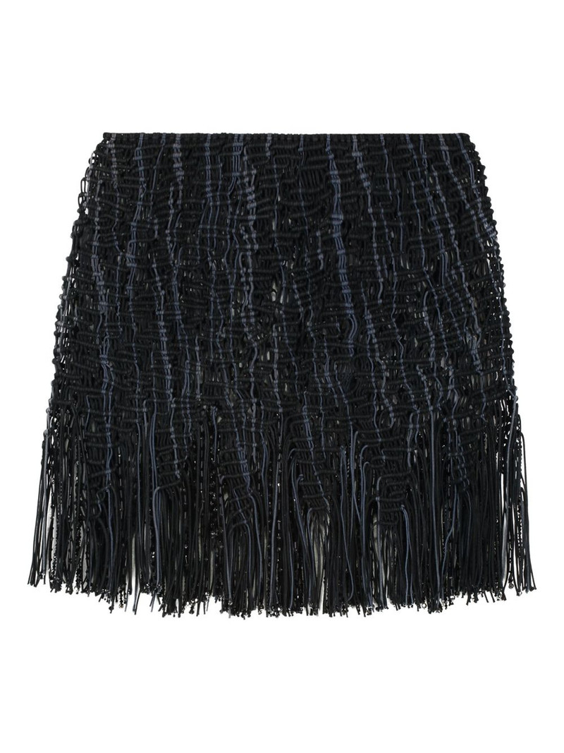 Element knitted fringe mini skirt 1