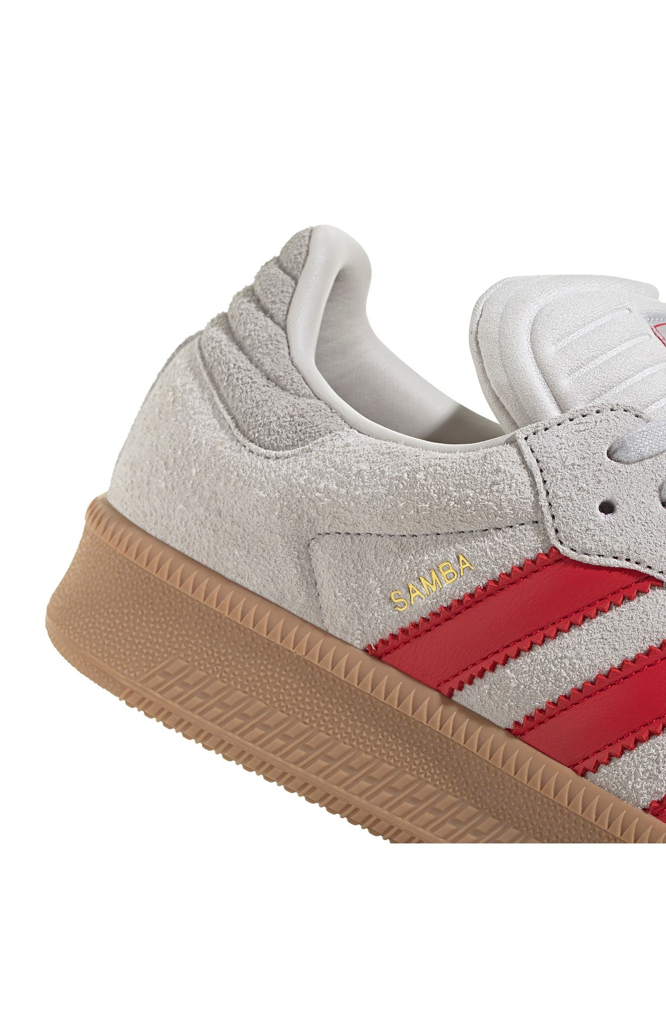 adidas Gender Inclusive Samba XLG Sneaker in Grey/Better Scarlet/Gum at Nordstrom - 7