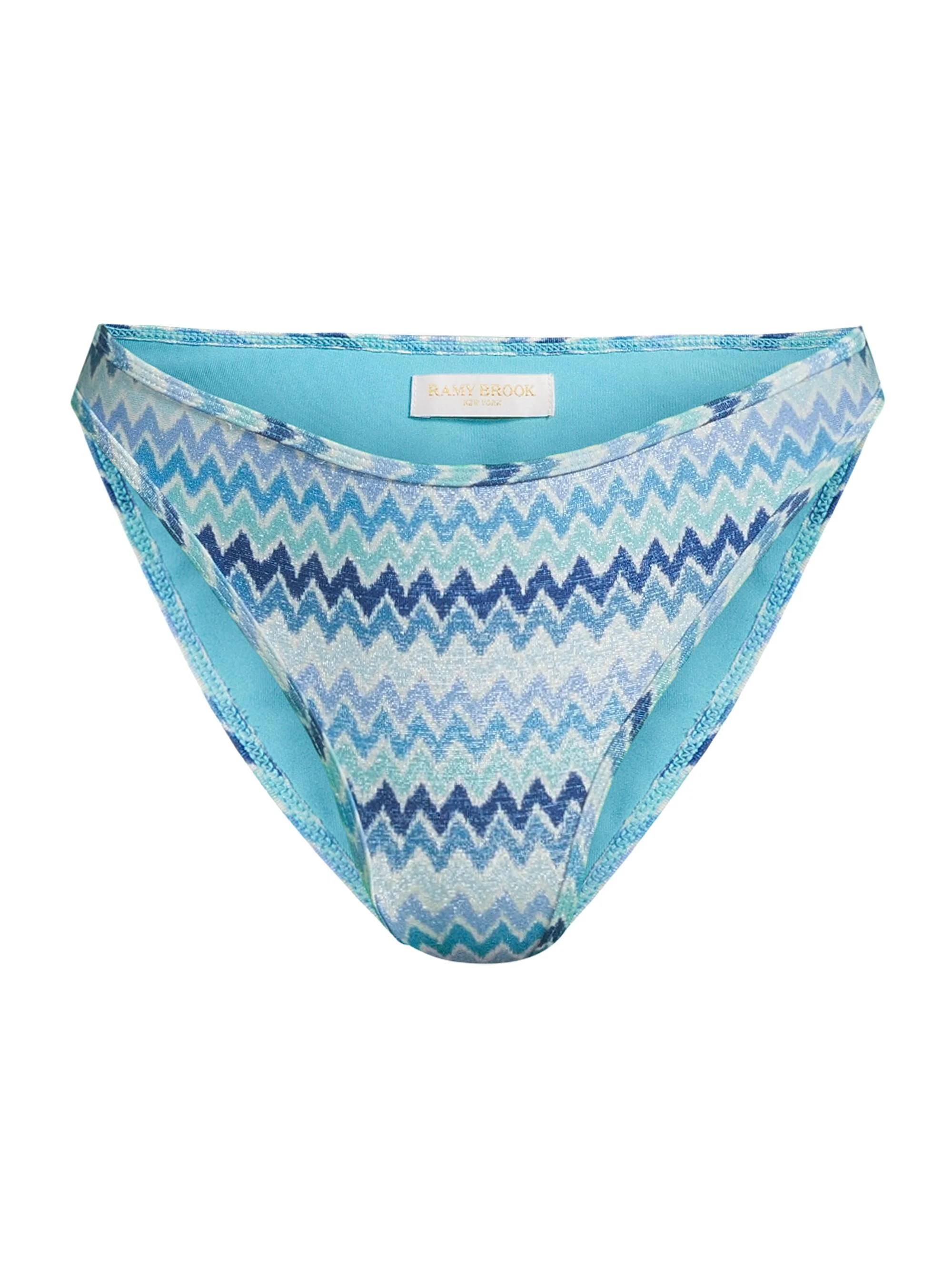 Women's Isla Chevron Bikini Bottom - Beach Blue Chevron - 1