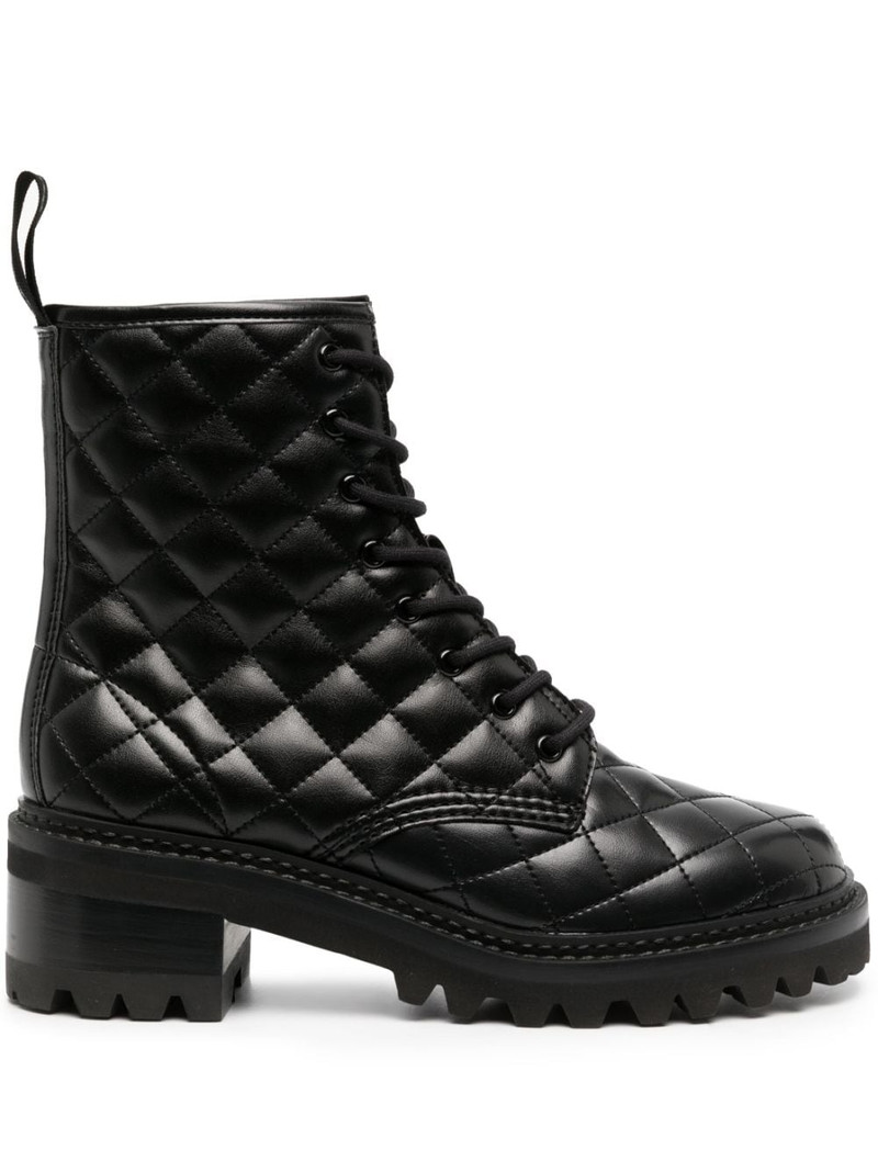 diamond-quilted leather boots 1