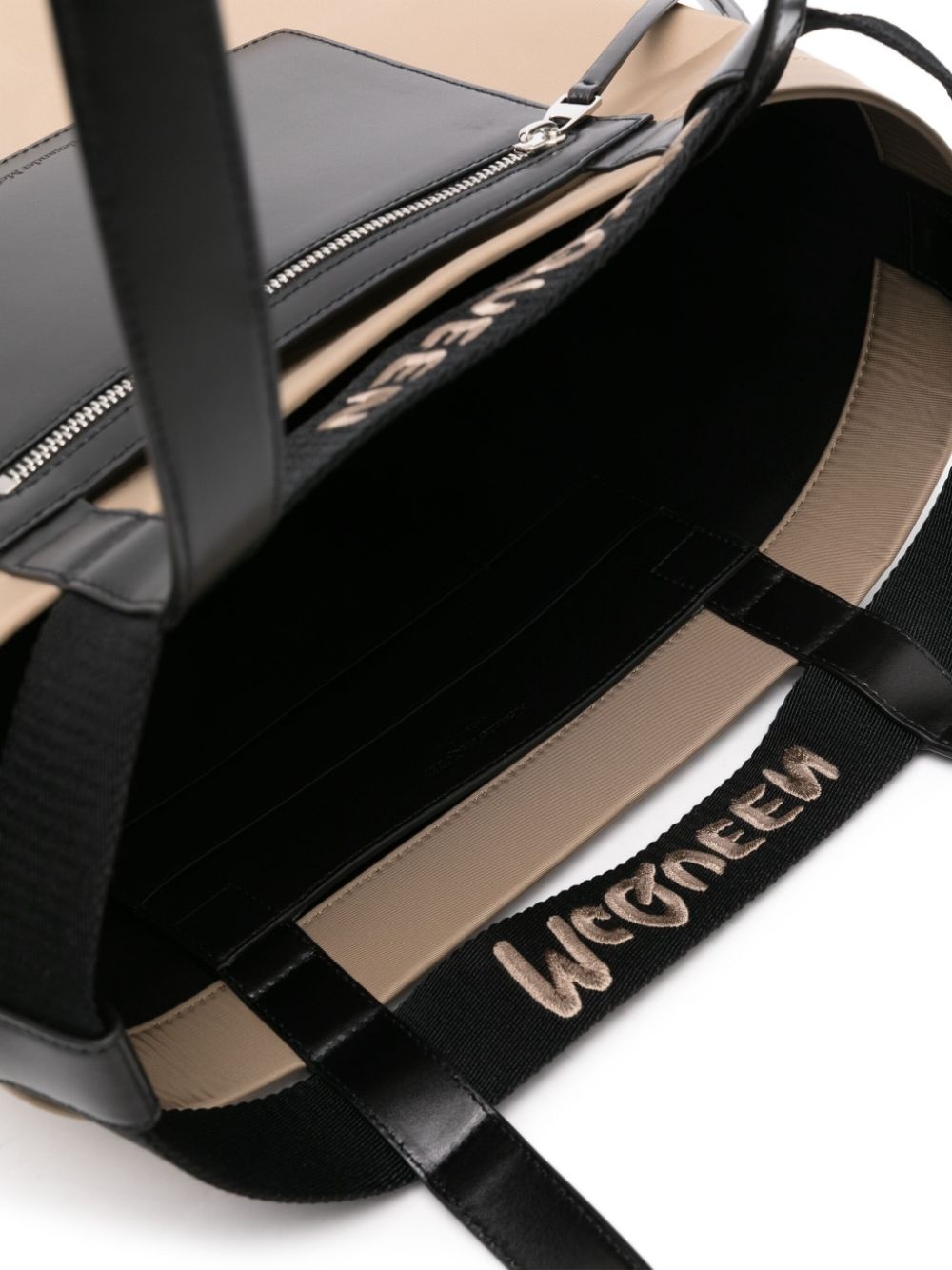 logo-embroidered leather tote bag - 5