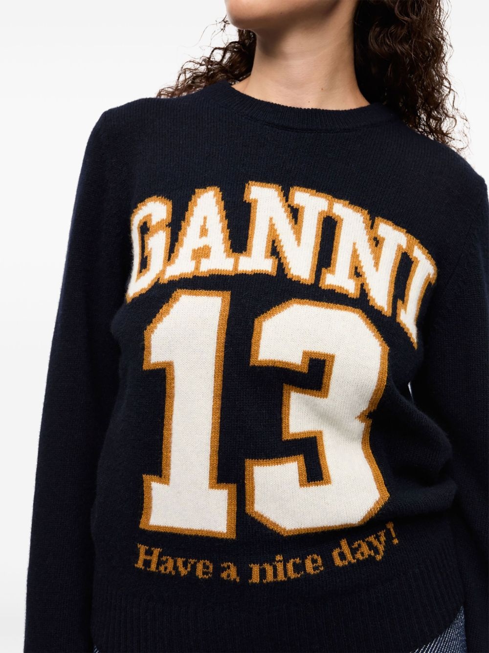logo-jacquard sweater - 5