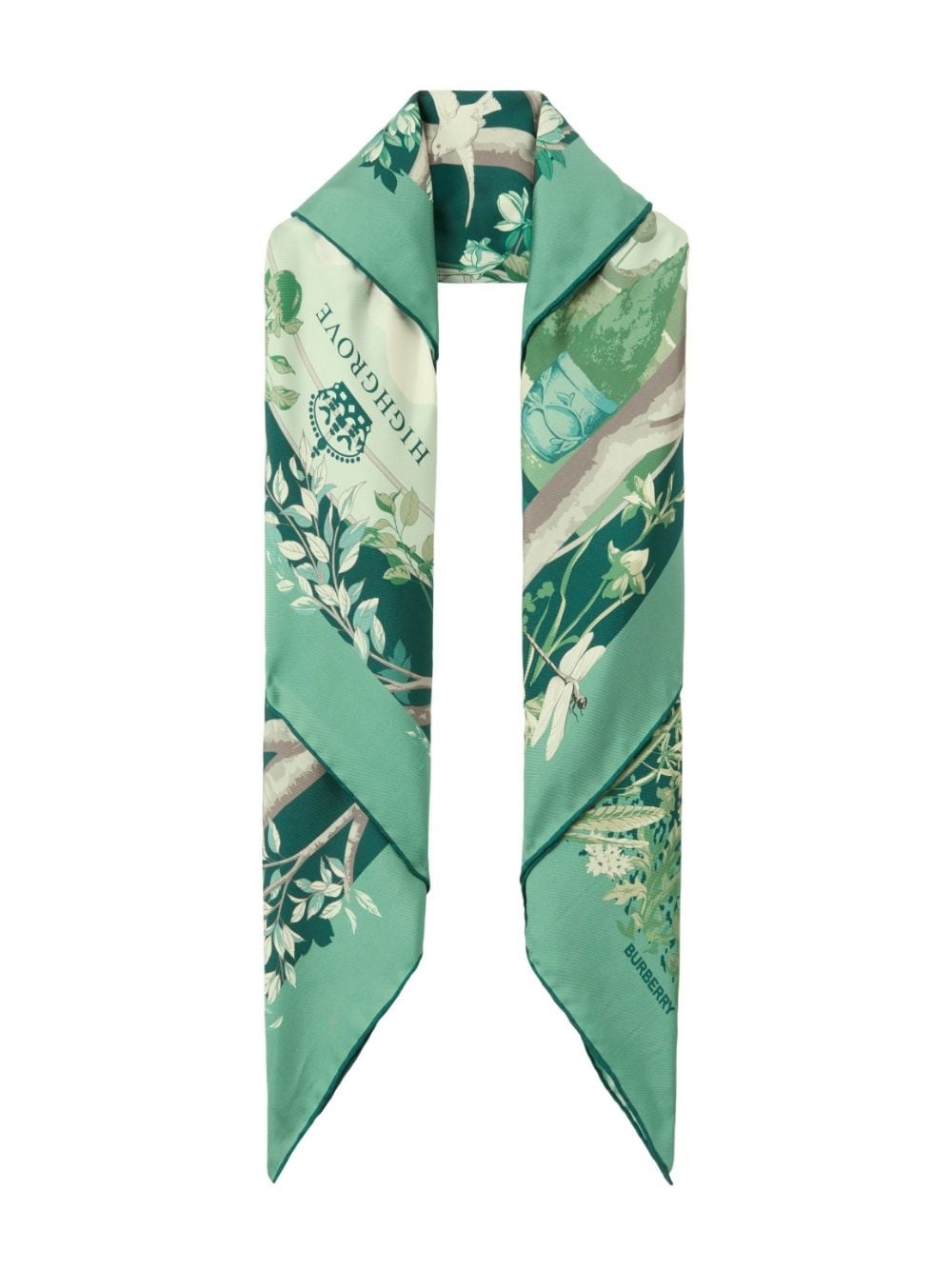 Burberry Highgrove print silk scarf farfetch REVERSIBLE
