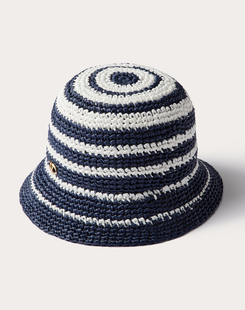 VLOGO THE BOLD EDITION BUCKET HAT IN RAFFIA 3