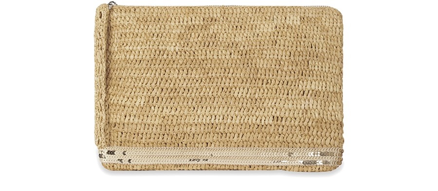 Raffia and Sequins Clutch - 1