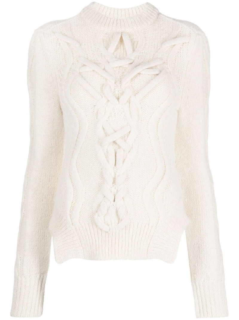 cable-knit mock-neck jumper 1