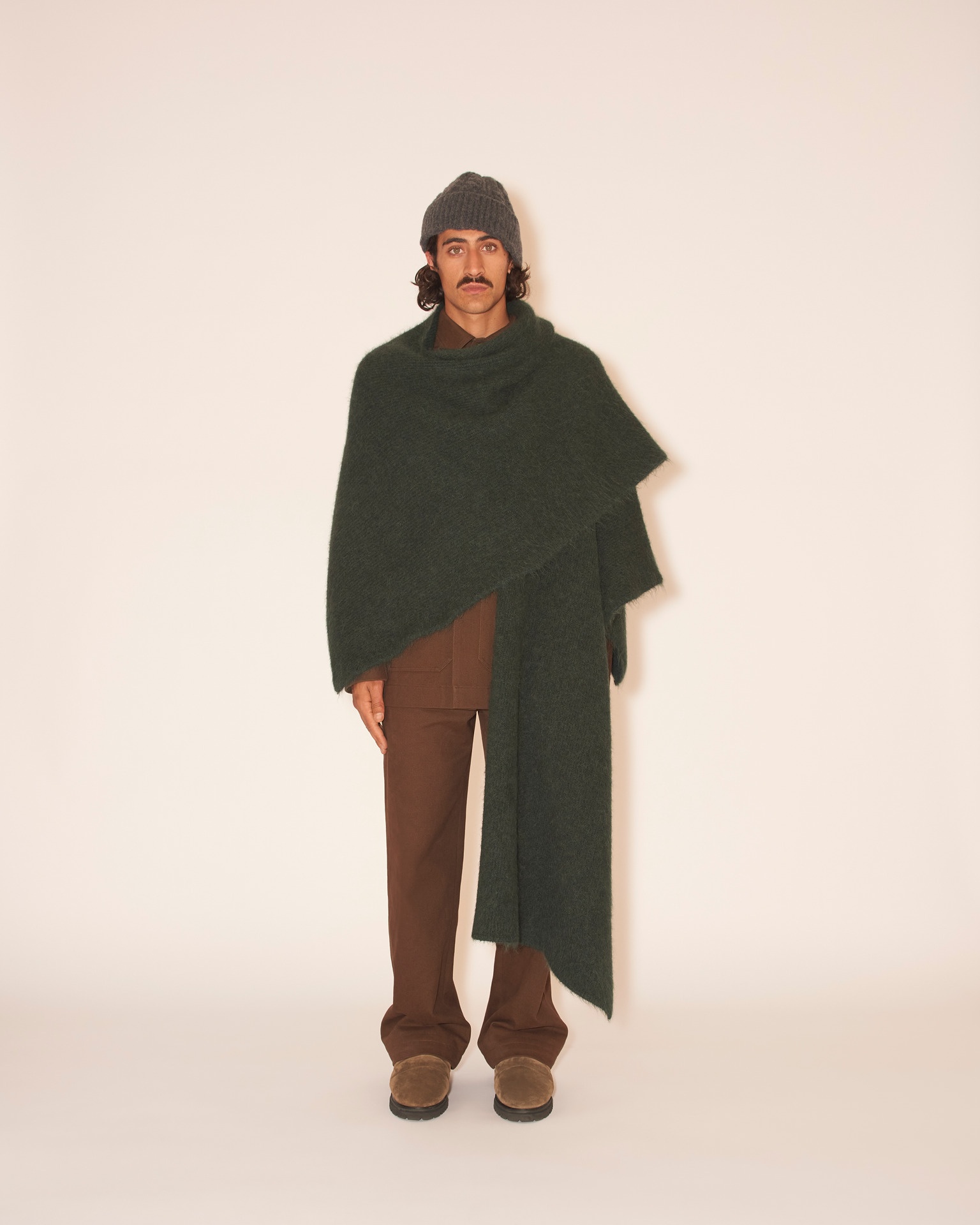 RENZE - Brushed wool wrap - Bottle green - 2