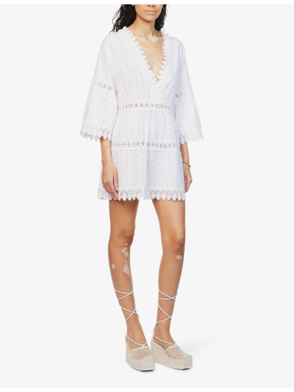 Victoria semi-sheer cotton cover-up - 3