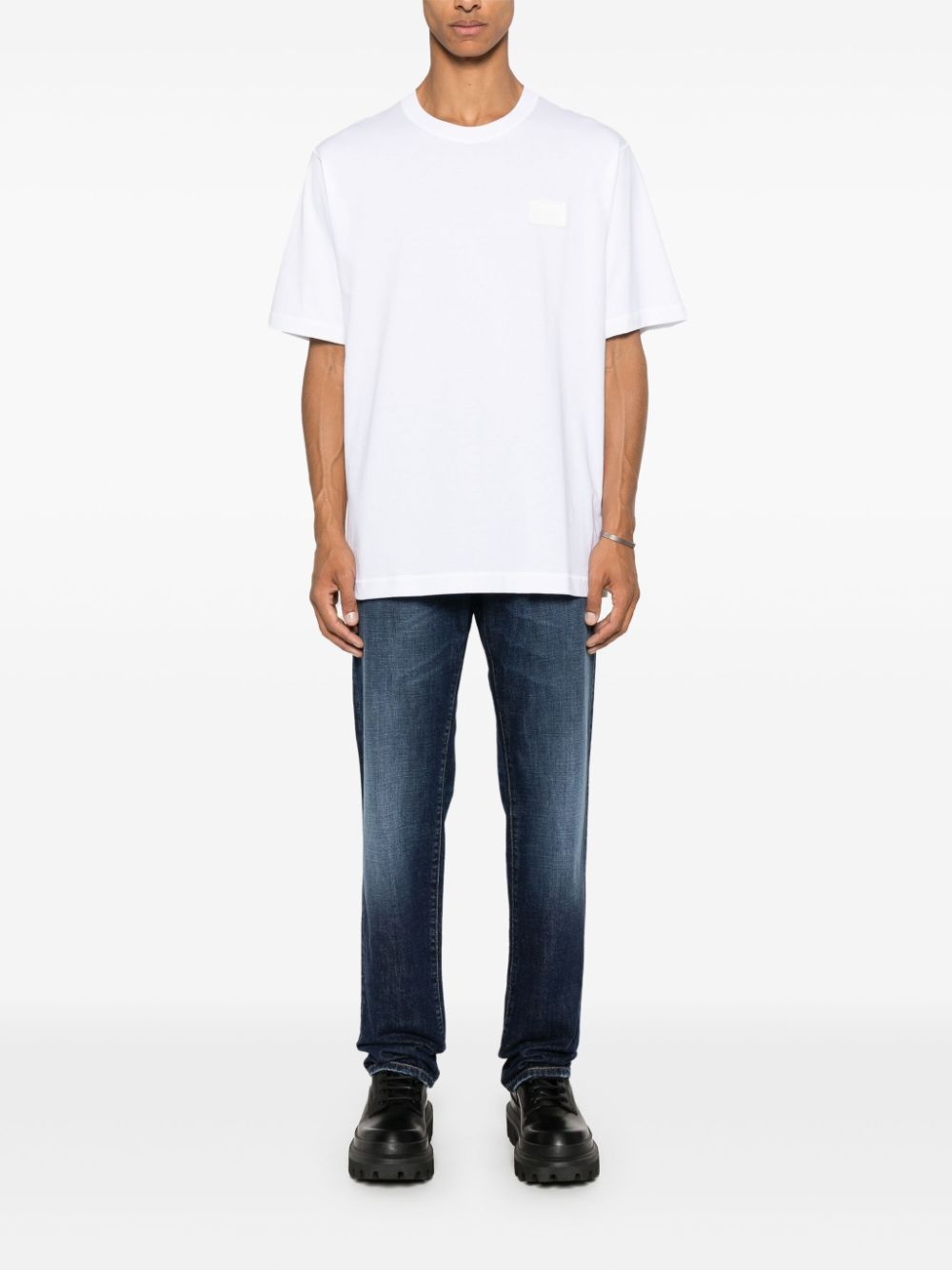 logo-tag cotton T-shirt - 2
