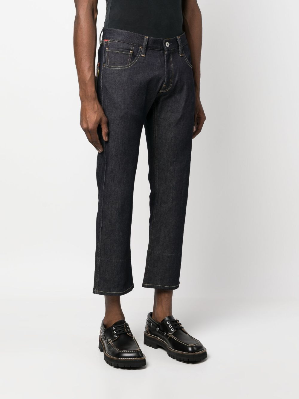 graphic-print cropped jeans - 4