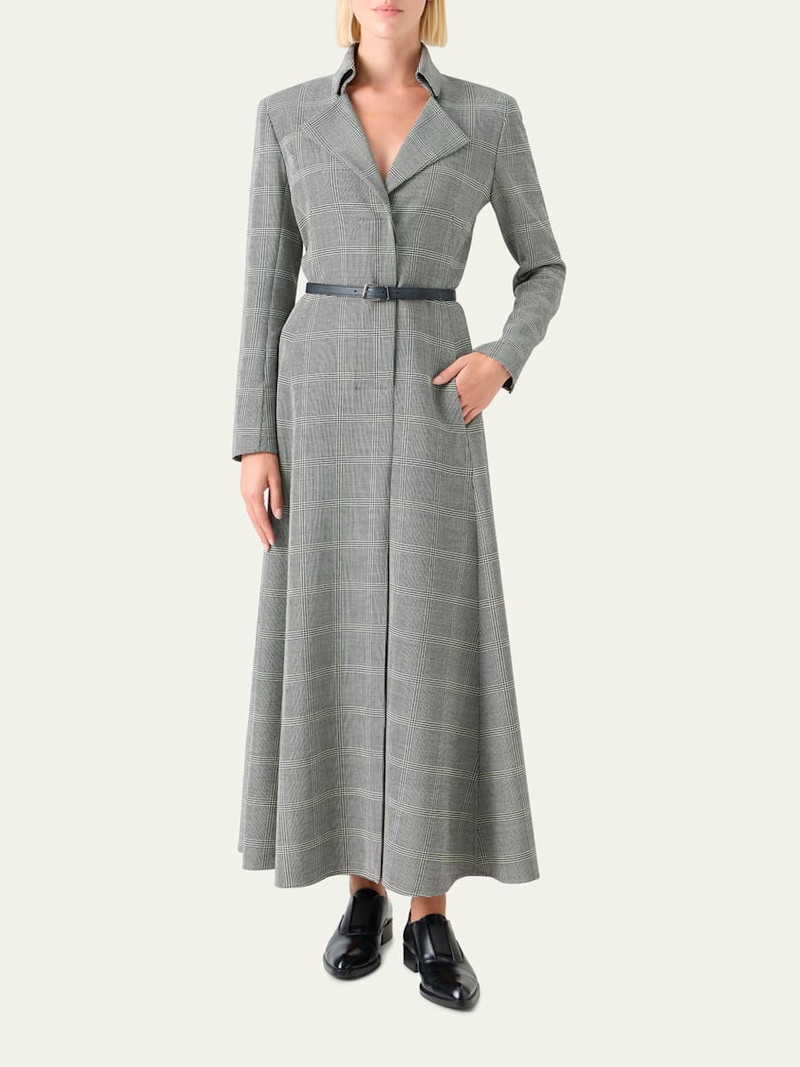 AKRIS Prince Of Wales Belted Ankle Shirtdress outlook