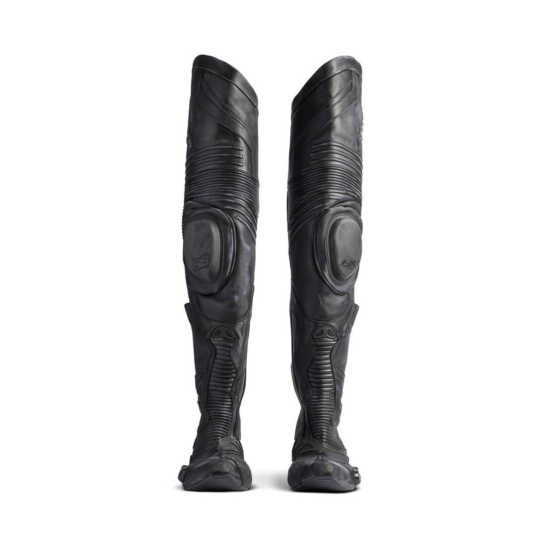 Men's Biker Over-the-knee Boot in Black - 3